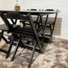 Conjunto Dobrável 120x70 Mesa com 4 Cadeiras Paraná Cor:preto - 4