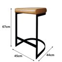 Ver imagem 3 de Banqueta Alta sem Encosto Estofada Estrutura Aço Carbono Nascar Base Dourada 65cm Courino Caramelo