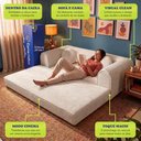 Ver imagem 4 de Sofá Cama Cotton 1,50m Xpand Tech Tecido Velourê Bege Cama Inbox