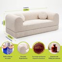 Ver imagem 3 de Sofá Cama Cotton 1,50m Xpand Tech Tecido Velourê Bege Cama Inbox