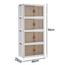 Ver imagem 3 de Armario Organizador 4 Andares Empilhavel Dobravel Porta Objetos Roupa Livro Organizaçao Cozinha Sala