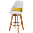 Ver imagem 4 de Kit 06 Banquetas Linho Bege E Almofada Amarelo