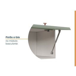 Cozinha Modulada 6 Peças com Tampo, Portas de Vidro e Balcão de Embutir Cabecasa Madeiramadeira - 7