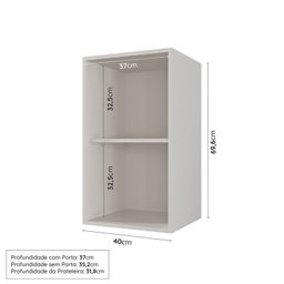 Cozinha Modulada 6 Peças com Tampo, Portas de Vidro e Balcão de Embutir Cabecasa Madeiramadeira - 10