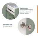 Ver imagem 4 de Cozinha Planejada 6 Peças com Tampo, Portas de Vidro e Balcão de Embutir CabeCasa MadeiraOriginals Verde/Menta/Branco
