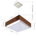 Ver imagem 2 de Lustre para Sala de Jantar Vivare Md-4403 Cúpula em Tecido 45x45cm Cor Café Bivolt