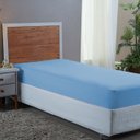 Ver imagem 2 de Lençol Solteiro Aveludado 400 Fios Cama Box e Infantil com Elástico Avulso:azul Piscina