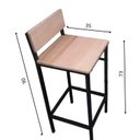 Ver imagem 3 de Banqueta Alta em Aço Assento em Madeira Maciça