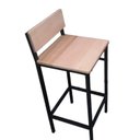 Ver imagem 1 de Banqueta Alta em Aço Assento em Madeira Maciça