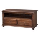 Ver imagem 1 de Rack Tv 2 Gavetas Nicho e Tampo de Madeira 502 Pinhão Verniz