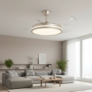 Ventilador Retrátil Dourado T&a-14 – Led Multicor + Controle