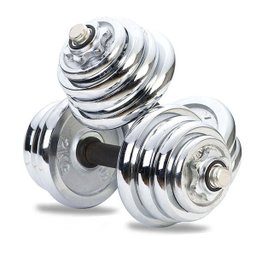 Halter Peso 30kg Ajustavel Anilhas Cromado Academia Musculaçao Cross Treino Exercicio Biceps Triceps - 2