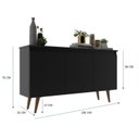 Ver imagem 4 de Buffet 3 Portas 136cm Retrô Elza Yescasa Preto