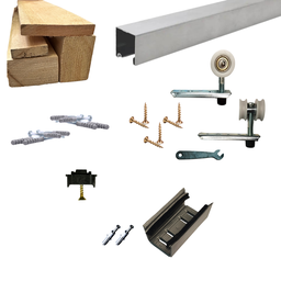 Kit Porta de Correr em Madeira com Ferragens P/ Portas de até 60kg - 2