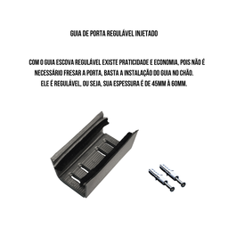 Kit Porta de Correr em Madeira com Ferragens P/ Portas de até 60kg - 7