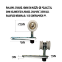 Ver imagem 6 de Kit Porta de Correr em Madeira com Ferragens P/ Portas de até 60kg