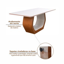 Conjunto Mesa Cristal com 6 cadeiras de Madeira Maciça, Rattan de Fibra 100% Natural e Estofada Livia Authentic - 7