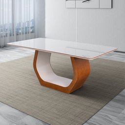 Conjunto Mesa Cristal com 6 cadeiras de Madeira Maciça, Rattan de Fibra 100% Natural e Estofada Livia Authentic - 11