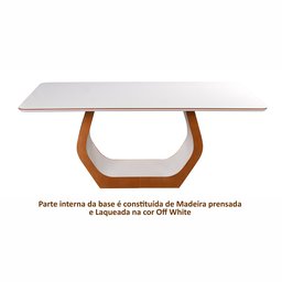 Conjunto Mesa Cristal com 6 cadeiras de Madeira Maciça, Rattan de Fibra 100% Natural e Estofada Livia Authentic - 6