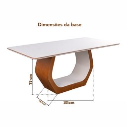 Conjunto Mesa Cristal com 6 cadeiras de Madeira Maciça, Rattan de Fibra 100% Natural e Estofada Livia Authentic - 8