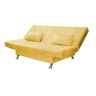 Sofá Cama Casal com Almofadas Gabriella Suede Amarelo - 1