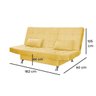 Sofá Cama Casal com Almofadas Gabriella Suede Amarelo - 3