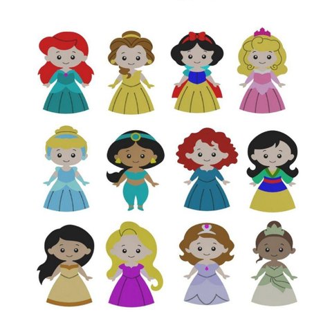 Cortador Kit Princesas 12 Modelos Modulares Tamanho 10cm