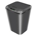 Ver imagem 1 de Lixeira com Sensor Automático Inteligente Abre Fácil em Toque Cesto Lixo Casa 16 Litros Preto