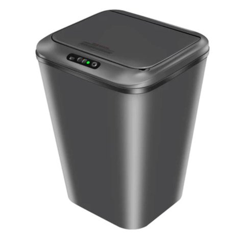Lixeira com Sensor Automático Inteligente Abre Fácil em Toque Cesto Lixo Casa 16 Litros Preto