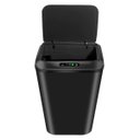 Ver imagem 2 de Lixeira com Sensor Automático Inteligente Abre Fácil em Toque Cesto Lixo Casa 16 Litros Preto