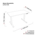 Ver imagem 3 de Mesa com Regulagem de Altura Elétrica Escrivaninha MEE1200P25 120cm Industrial Preto