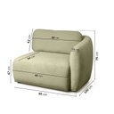 Ver imagem 4 de Sofá Modular 80cm com Braço Direito Orla CabeCasa MadeiraOriginals Verde Água