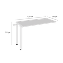 Ver imagem 3 de Mesa Auxiliar Lateral para Escrivaninha Plataforma Simples Pé Trave Smart 120x60cm Yescasa Branco