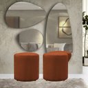 Ver imagem 1 de 2 Puff Decorativo Triunfo Viena Tecido Veludo Pé de Plastico:terracota