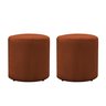 2 Puff Decorativo Triunfo Viena Tecido Veludo Pé de Plastico:terracota - 2