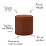 2 Puff Decorativo Triunfo Viena Tecido Veludo Pé de Plastico:terracota - 3