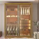 Ver imagem 7 de Guarda-Roupa Solteiro 2 Portas Reflecta com LED 100% MDF Royale
