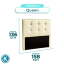 Ver imagem 4 de Cabeceira Estofada Queen Alice Nature Material Sintético Begetiza 158x136