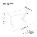 Ver imagem 3 de Mesa com Regulagem de Altura Elétrica Escrivaninha MEE1500P25 150cm Industrial Preto