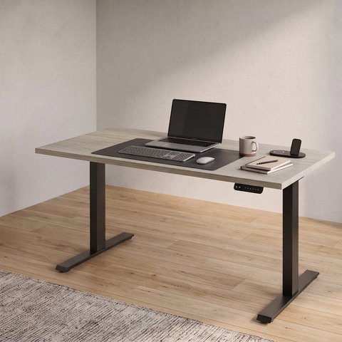 Mesa com Regulagem de Altura Elétrica Escrivaninha MEE1500P25 150cm Industrial Marrom