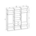Ver imagem 3 de Conjunto Closet 3 Modulado COM1 Cabideiro e 4 Gavetas com Puxador em Courino Bege/Freijó/Preto