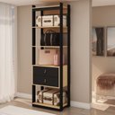 Ver imagem 6 de Conjunto Closet 3 Modulado COM1 Cabideiro e 4 Gavetas com Puxador em Courino Bege/Freijó/Preto