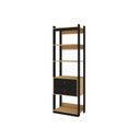 Ver imagem 5 de Conjunto Closet 3 Modulado COM1 Cabideiro e 4 Gavetas com Puxador em Courino Bege/Freijó/Preto