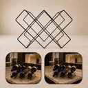 Ver imagem 1 de Suporte Adega de Mesa Porta Garrafas Preto Metal Goldenx