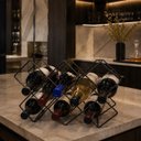 Ver mais imagens de Suporte Adega de Mesa Porta Garrafas Preto Metal Goldenx
