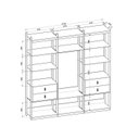 Ver imagem 3 de Conjunto Closet Industrial 3 Modulado com 1 Cabideiro e 4 Gavetas com Puxador em Courinho Bege/Freij