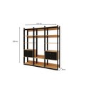 Ver imagem 4 de Conjunto Closet Industrial 3 Modulado com 1 Cabideiro e 4 Gavetas com Puxador em Courinho Bege/Freij