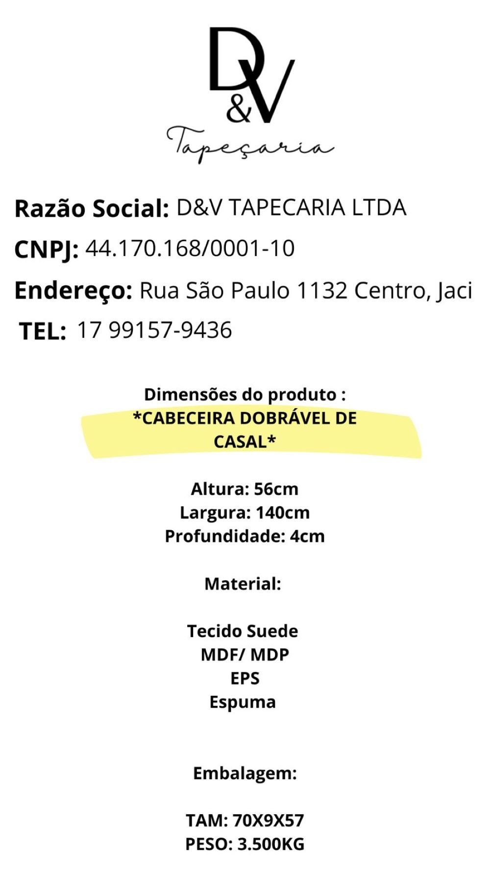 Painel de Cabeceira Casal 1.40 Lalus Berge 001 Dobravel - D&v - Lm Moveis - 4