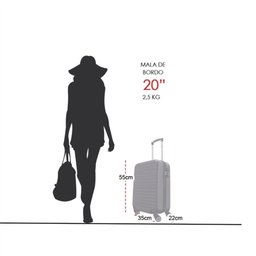 Mala para Viagem Compacta 10kg Bordo Abs Rodinhas 360 Preta Cor:preto;tamanho:u - 4