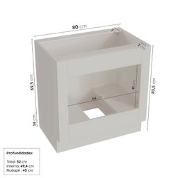 Cozinha Modulada 6 Peças sem Tampo com Balcão para Forno de Embutir Cabecasa Madeiramadeira - 16